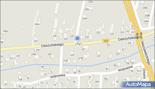 Gliwice, Daszyńskiego Ignacego, 277d, mapa Gliwic