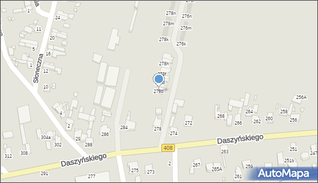 Gliwice, Daszyńskiego Ignacego, 278b, mapa Gliwic