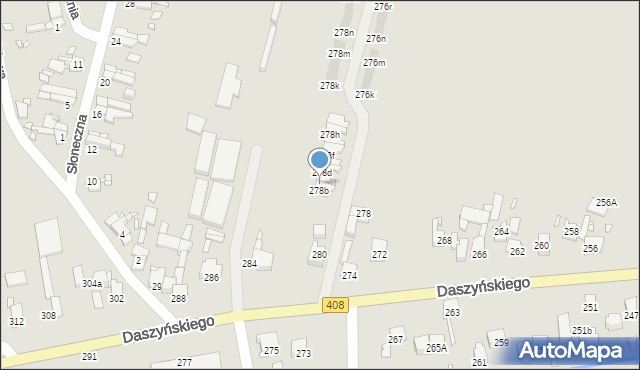 Gliwice, Daszyńskiego Ignacego, 278c, mapa Gliwic