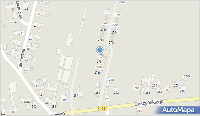 Gliwice, Daszyńskiego Ignacego, 278g, mapa Gliwic