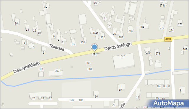 Gliwice, Daszyńskiego Ignacego, 291, mapa Gliwic