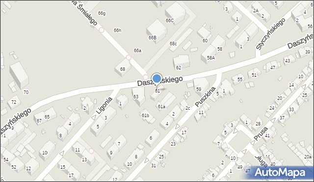 Gliwice, Daszyńskiego Ignacego, 61, mapa Gliwic