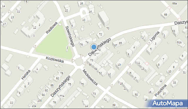 Gliwice, Daszyńskiego Ignacego, 71, mapa Gliwic