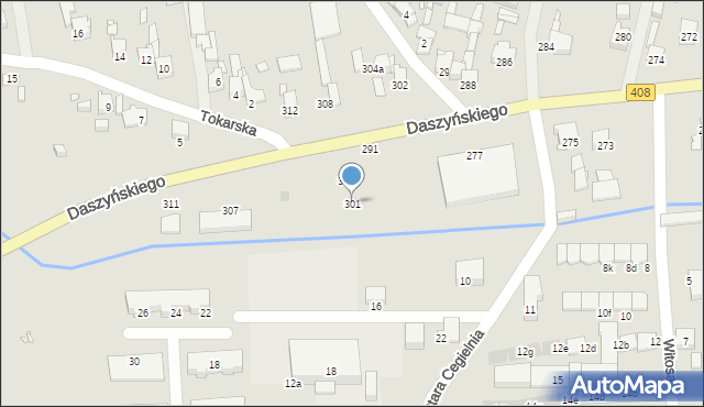 Gliwice, Daszyńskiego Ignacego, 301, mapa Gliwic