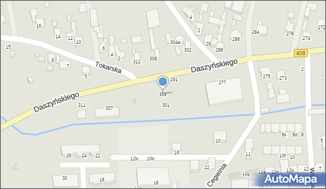 Gliwice, Daszyńskiego Ignacego, 309, mapa Gliwic