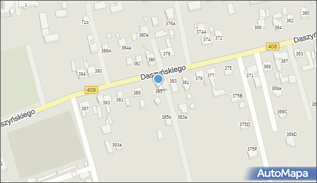 Gliwice, Daszyńskiego Ignacego, 385, mapa Gliwic