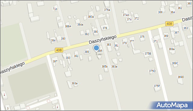 Gliwice, Daszyńskiego Ignacego, 387a, mapa Gliwic