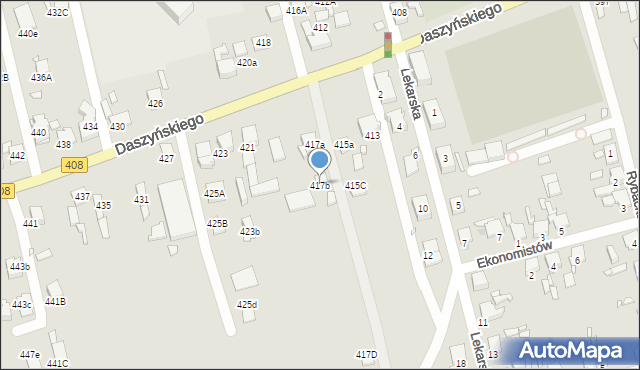 Gliwice, Daszyńskiego Ignacego, 417b, mapa Gliwic