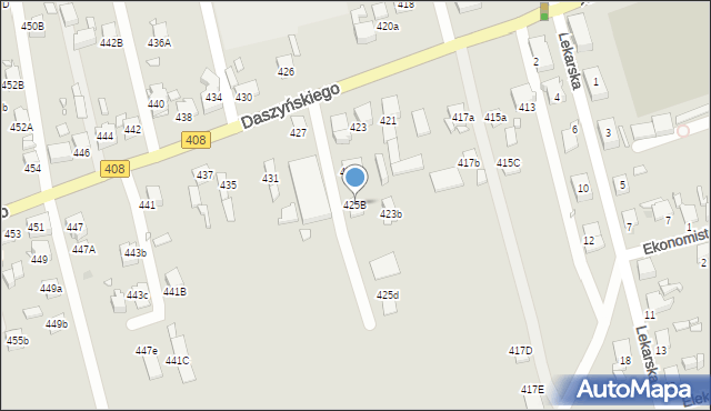 Gliwice, Daszyńskiego Ignacego, 425B, mapa Gliwic