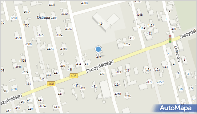 Gliwice, Daszyńskiego Ignacego, 426, mapa Gliwic