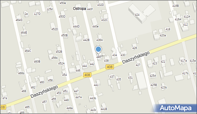 Gliwice, Daszyńskiego Ignacego, 440, mapa Gliwic