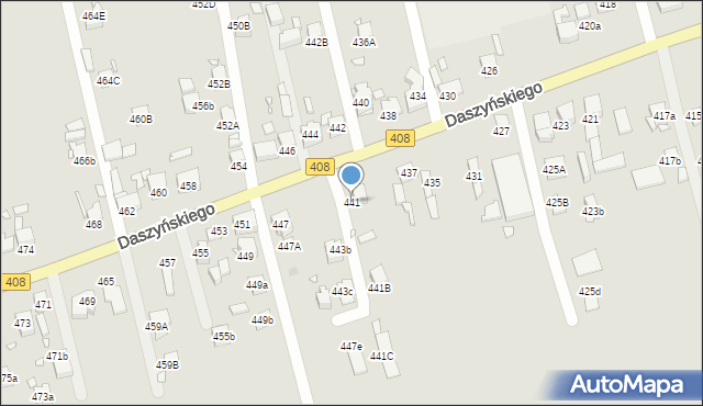 Gliwice, Daszyńskiego Ignacego, 441, mapa Gliwic