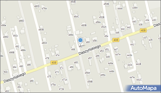 Gliwice, Daszyńskiego Ignacego, 462, mapa Gliwic