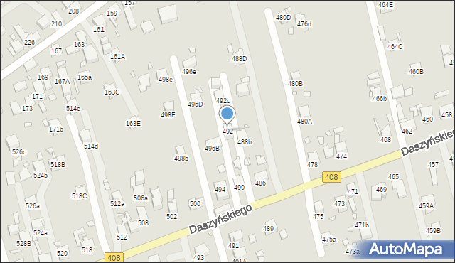 Gliwice, Daszyńskiego Ignacego, 492, mapa Gliwic