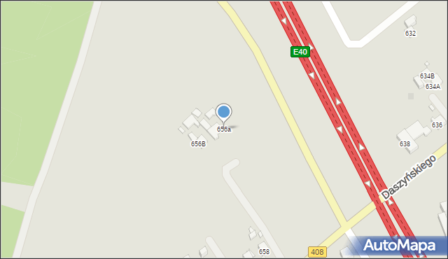 Gliwice, Daszyńskiego Ignacego, 656a, mapa Gliwic