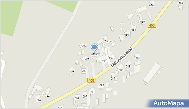 Gliwice, Daszyńskiego Ignacego, 698a, mapa Gliwic