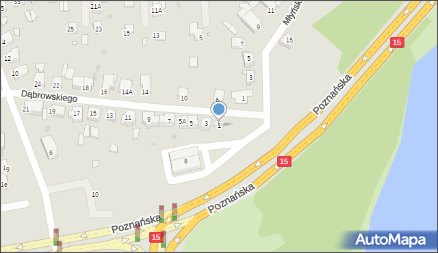 Gniezno, Dąbrowskiego Jarosława, gen., 1, mapa Gniezna
