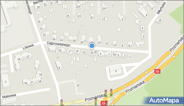 Gniezno, Dąbrowskiego Jarosława, gen., 11, mapa Gniezna