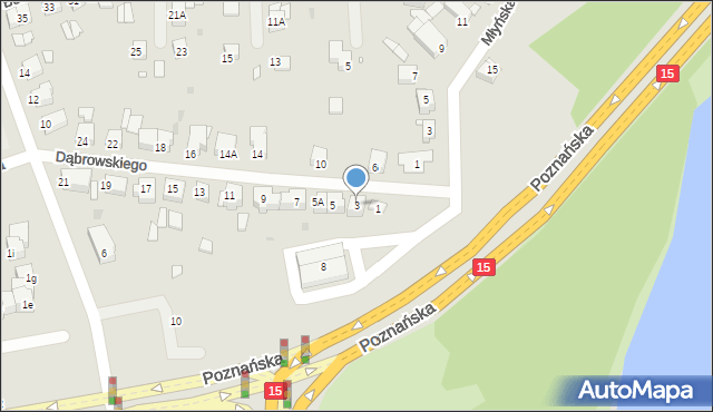 Gniezno, Dąbrowskiego Jarosława, gen., 3, mapa Gniezna