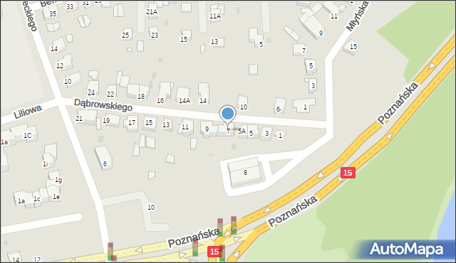 Gniezno, Dąbrowskiego Jarosława, gen., 7, mapa Gniezna