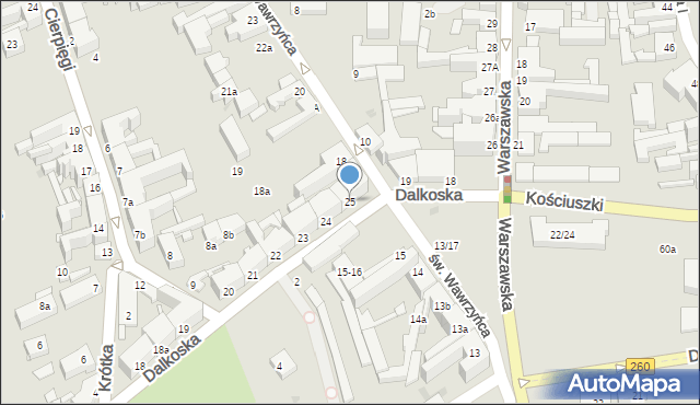 Gniezno, Dalkoska, 25, mapa Gniezna