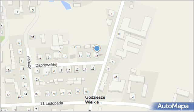 Godziesze Wielkie, Dąbrowskiej Marii, 15, mapa Godziesze Wielkie