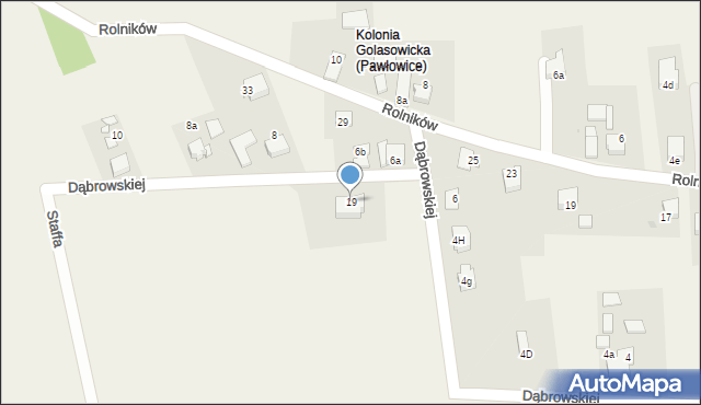 Golasowice, Dąbrowskiej Marii, 19, mapa Golasowice