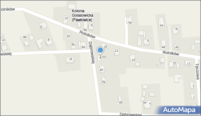 Golasowice, Dąbrowskiej Marii, 6, mapa Golasowice