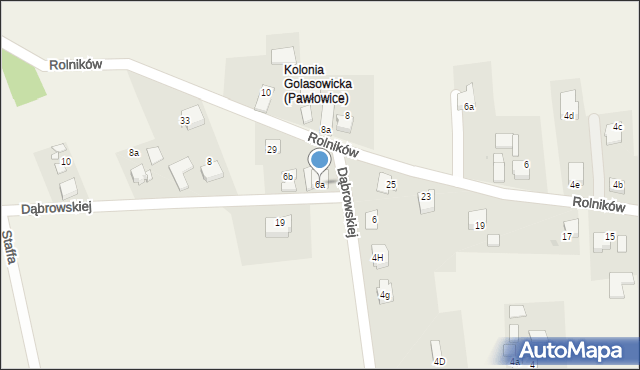 Golasowice, Dąbrowskiej Marii, 6a, mapa Golasowice