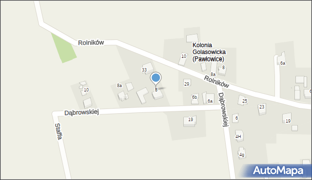 Golasowice, Dąbrowskiej Marii, 8, mapa Golasowice