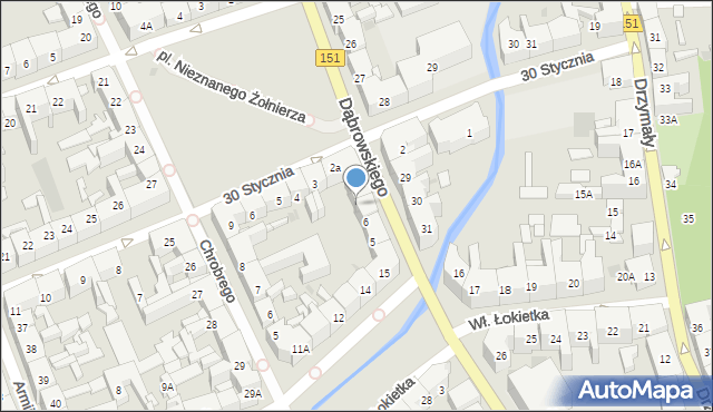 Gorzów Wielkopolski, Dąbrowskiego Jarosława, gen., 7, mapa Gorzów Wielkopolski