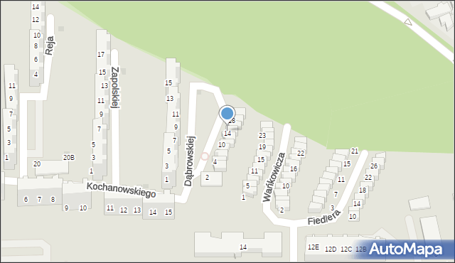 Gorzów Wielkopolski, Dąbrowskiej Marii, 14, mapa Gorzów Wielkopolski