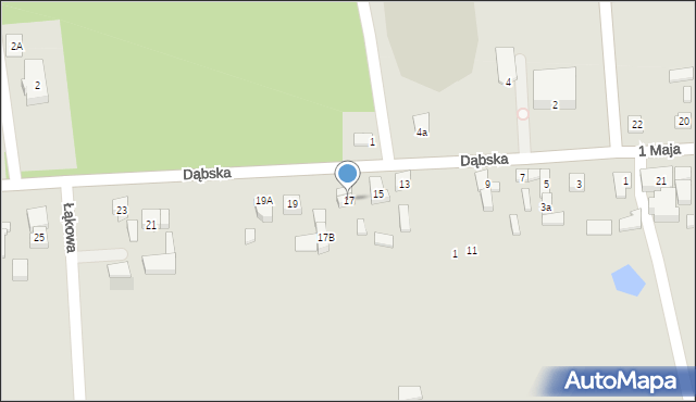 Grabów, Dąbska, 17, mapa Grabów