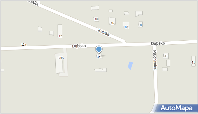 Grabów, Dąbska, 35, mapa Grabów