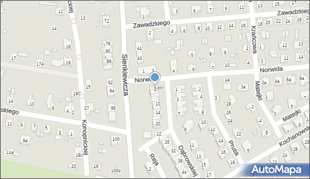 Grodków, Dąbrowskiej Marii, 2, mapa Grodków