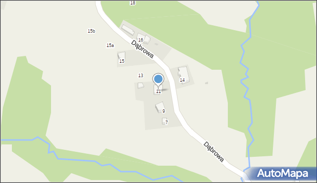 Gromnik, Dąbrowa, 11, mapa Gromnik