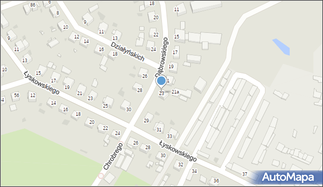 Grudziądz, Dąbrowskiego, 23, mapa Grudziądza