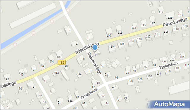 Grudziądz, Dąbrowskiego, 3, mapa Grudziądza