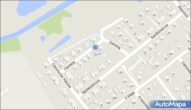 Janowiec Wielkopolski, Daniela Waleriana, 10, mapa Janowiec Wielkopolski