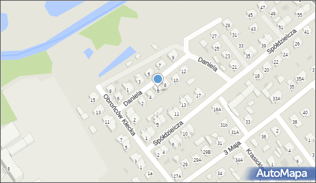 Janowiec Wielkopolski, Daniela Waleriana, 6, mapa Janowiec Wielkopolski