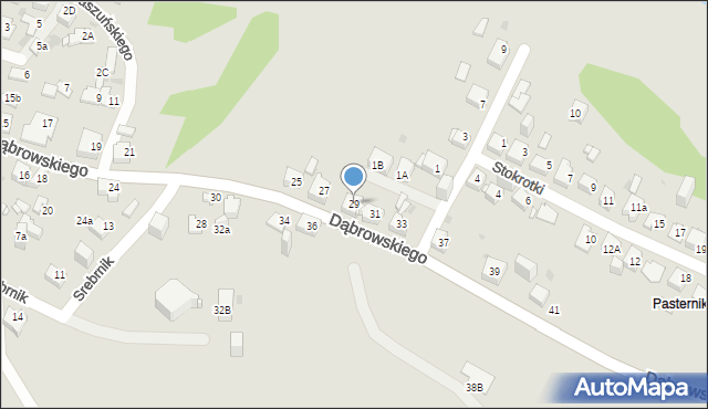 Jaworzno, Dąbrowskiego Jarosława, gen., 29, mapa Jaworzno