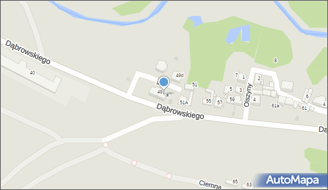 Jaworzno, Dąbrowskiego Jarosława, gen., 49a, mapa Jaworzno