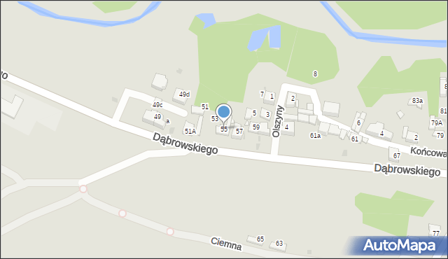 Jaworzno, Dąbrowskiego Jarosława, gen., 55, mapa Jaworzno