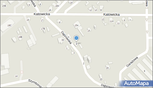 Jaworzno, Dąbrowska, 4, mapa Jaworzno