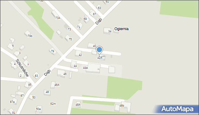 Jaworzno, Dąb, 42A, mapa Jaworzno