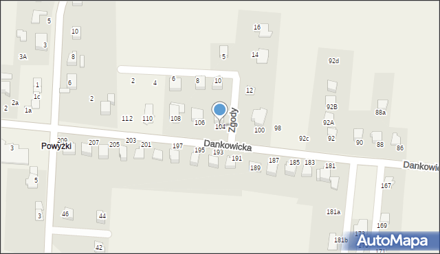 Kaniów, Dankowicka, 104, mapa Kaniów