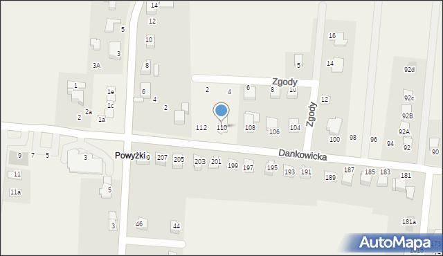 Kaniów, Dankowicka, 110, mapa Kaniów