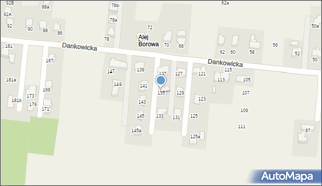 Kaniów, Dankowicka, 135, mapa Kaniów