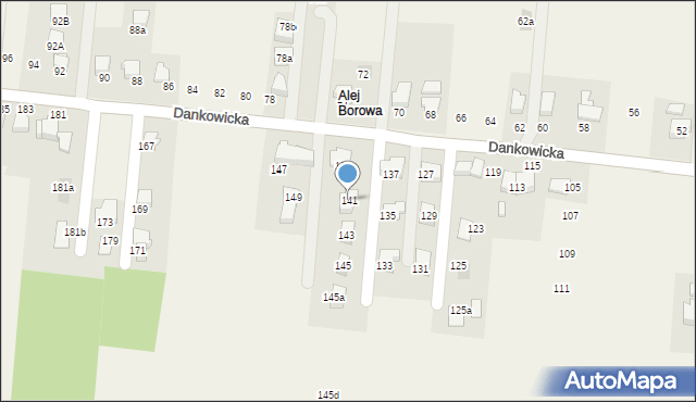 Kaniów, Dankowicka, 141, mapa Kaniów