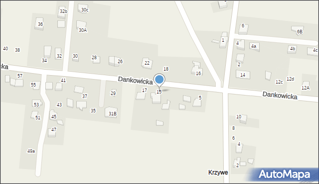 Kaniów, Dankowicka, 15, mapa Kaniów